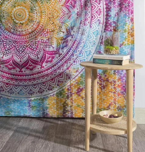 Miniatura 35 de Popular Handicrafts Original Ombre - Tapiz indio Mandala para pared, ornamento hippie, colcha bohemia con brillo metálico