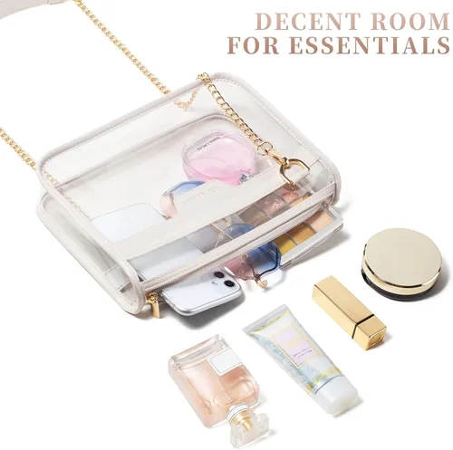 Miniatura 5 de Vorspack Bolso transparente aprobado para estadios, bolsa transparente para mujer, bolsa cruzada transparente para eventos deportivos, conciertos