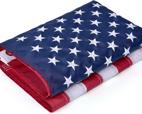 Miniatura 2 de Banderas estadounidenses para exteriores de 2 x 3 pies, bandera estadounidense para exteriores con estrellas bordadas y tiras cosidas, banderas