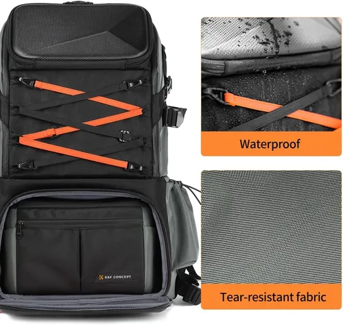 Miniatura 2 de K&F CONCEPT Bolsa de cámara EVA impermeable 2 en 1 mochila para cámara bolsa de hombro 32L gran capacidad con cubierta de lluvia almacenamiento