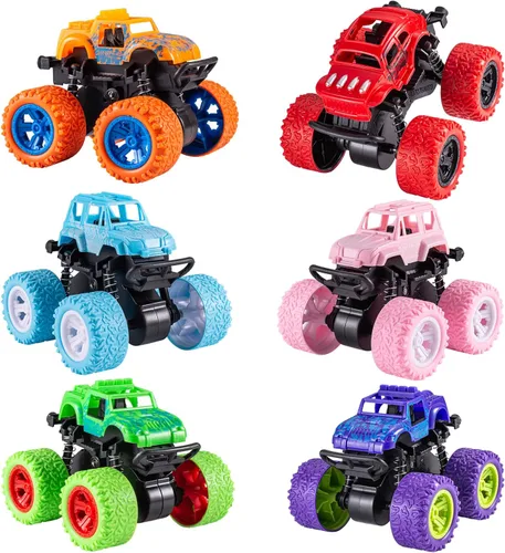 Beestech Camión monstruo de juguete para niños y niñas de 3, 4, 5, 6, 7, 8 años de edad, camión monstruo accionado por fricción para fiestas de