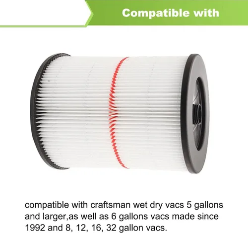Miniatura 2 de ANBOO Filtro para aspiradora Craftsman 17816 9-17816 Filtro de vacío húmedo y seco Filtro de cartucho de aire para aspiradora Shop Vac 17816 1