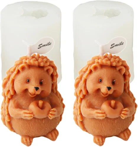 Miniatura 20 de Moldes de silicona para velas (paquete de 2 velas de erizo)