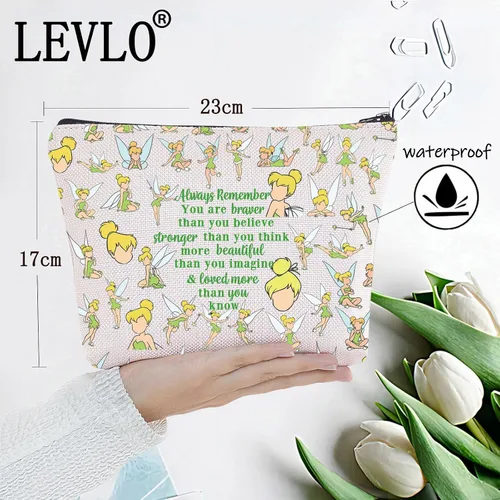 Miniatura 2 de LEVLO Bolsa de maquillaje cosmética de cuento de hadas, regalo inspirado en los fanáticos de Pixie, You Are Braver Stronger Smarter Than You Think