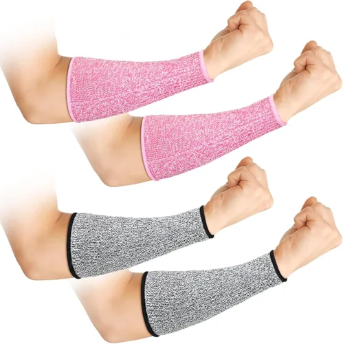 Miniatura 10 de 2 pares de mangas resistentes a los cortes, protección de brazo de nivel 5, fundas protectoras de seguridad, protectores de brazos para hombres