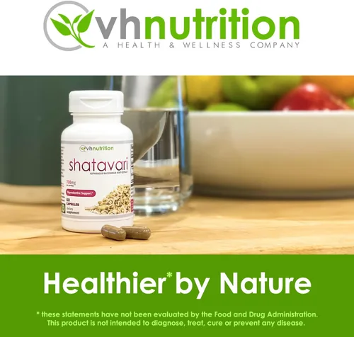 Miniatura 8 de VH Nutrition SHATAVARI 700 mg de extracto de espárragos racemosos Vitalidad femenina* y rejuvenecimiento* Equilibrio de estrógeno natural*
