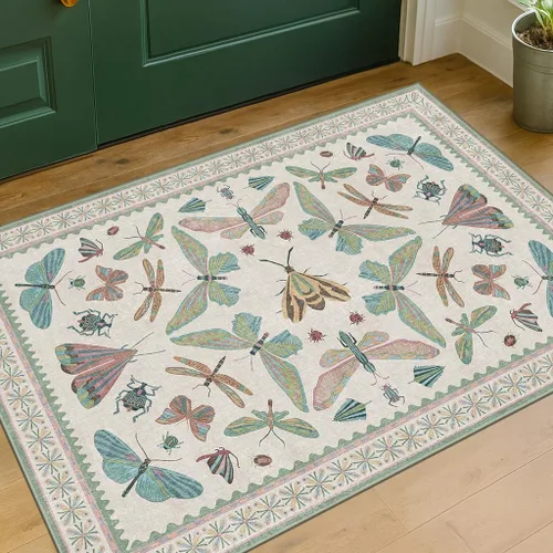 Miniatura 6 de Hazo Haus Alfombra de Baño Bohemia Lavable 2x3, Alfombras Pequeñas para Cocina, Tocador, Puerta Principal Entrada Interior, Antideslizante Pelo Bajo
