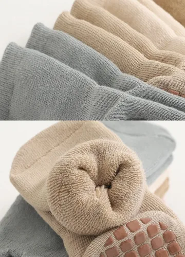 Miniatura 5 de BEHELE Calcetines de agarre antideslizantes para bebés, calcetines cálidos y gruesos antideslizantes, calcetines para niñas y niños recién nacidos