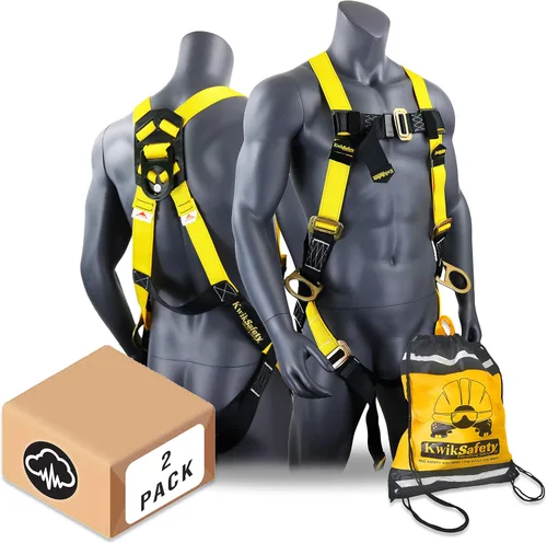 KwikSafety - Fall Protection Safety Harness - Construction & Roofing Fall Arrest Safety Harnesses - ANSI OSHA Compliant Estándar