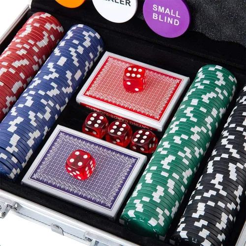 Miniatura 7 de Juego de fichas de póquer - 200 fichas de póquer con estuche de aluminio, fichas de 0.41 oz para Texas Holdem Blackjack