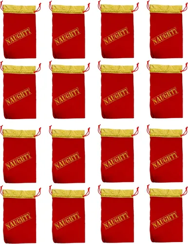 Miniatura 3 de Christmas You've Been Naughty - Bolsas de regalo de terciopelo (paquete de 12 / 9 x 14 pulgadas)