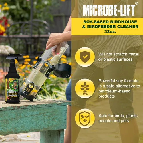 Miniatura 3 de Microbe-Lift Alimentador de pájaros a base de soja y limpiador de baño en aerosol para pájaros, 32 onzas, solución de limpieza segura para casas