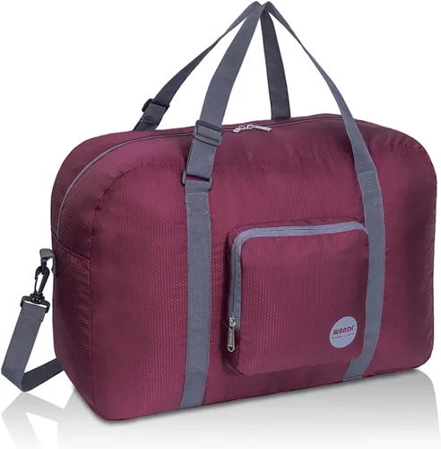 WANDF - Bolsos de lona plegable en tamaños de 16 a 22 pulgadas y con volúmenes de entre 5.28 a 13.2 galones para viajar, llevar al gimnasio o