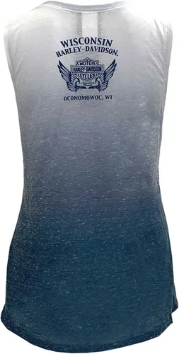 Miniatura 2 de Harley-Davidson Pretty Gradient Fullback - Camiseta sin mangas para mujer, color azul