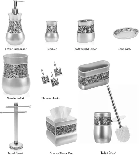 Miniatura 7 de Creative Scents juego de accesorios de lujo para baño, 4 piezas