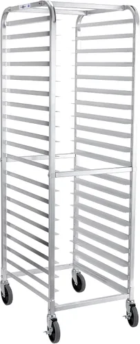 Miniatura 8 de Profeeshaw Estante para panadería de 10 niveles con ruedas, carro de almacenamiento de estante de aluminio para medias hojas o hojas completas