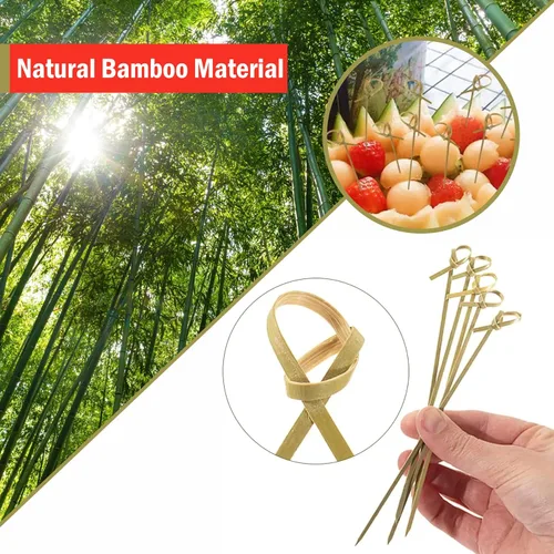 Miniatura 2 de Perfectware - Palillos de nudo de bambú BambooKnot4-300ct 4" (paquete de 300)