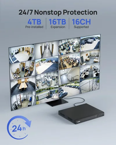 Miniatura 7 de ANNKE - Sistema de cámara PoE 4K de 16 canales, H.265+ NVR de 12 MP, 8 cámaras IP de seguridad con cable de 8 MP para exteriores, detección