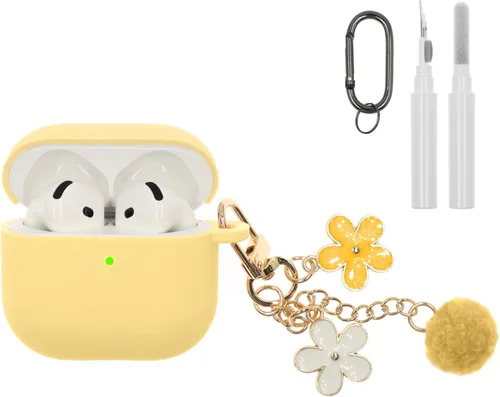 Miniatura 16 de Compatible con funda AirPods Pro 3, bonita funda protectora de silicona para Apple AirPods Pro 3 con kit de limpieza y llavero, accesorios