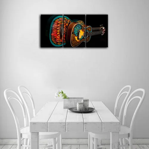 Miniatura 6 de Urttiiyy Arte de pared con música de guitarra, arte abstracto, impresiones en lienzo, arte para decoración del hogar para sala de estar, dormitorio