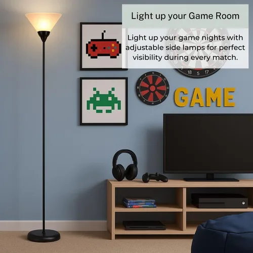 Miniatura 6 de Lámpara de suelo Light Accents con pantalla color blanco, 100 W, negro, 6113-21, 100.00watts Lámpara Torchiere Negra