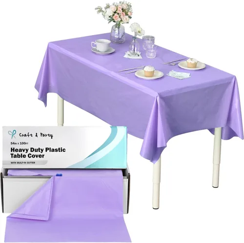 Miniatura 5 de Rollo de plástico para cubierta de mesa color verde manzana, 40 pulgadas x 100 pies, rollo de plástico resistente para cubierta de mesa de banquetes