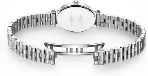 Miniatura 4 de BERNY Relojes de plata para mujer, delicado reloj de pulsera para mujer, reloj de pulsera pequeño impermeable 3ATM, reloj de cuarzo analógico
