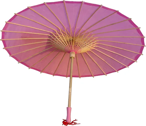 Miniatura 22 de Parasol de tela de bambú liso, ideal para recuerdos de fiesta de boda (fucsia)
