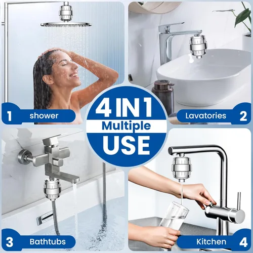 Miniatura 6 de VOXON - Filtro de ducha de 36 etapas, eliminación del 99.99% del cloro, fluoruro, metales pesados, filtro para cabezal de ducha para agua dura que