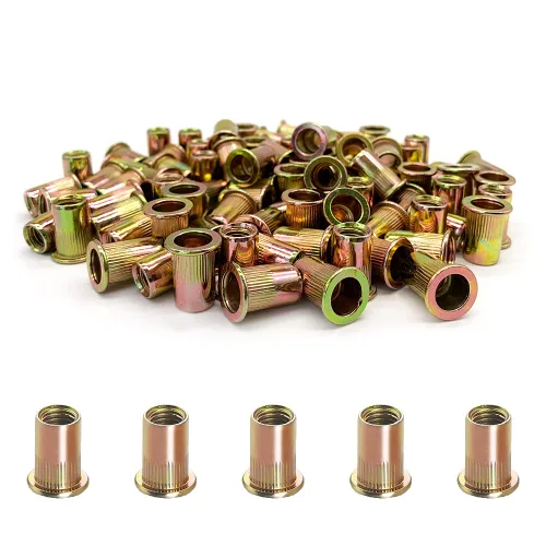 Miniatura 7 de 50 tuercas de remache, kit surtido de tuercas de remache métricas de acero al carbono M10, surtido de tuercas roscadas de cabeza plana, para Amarillo
