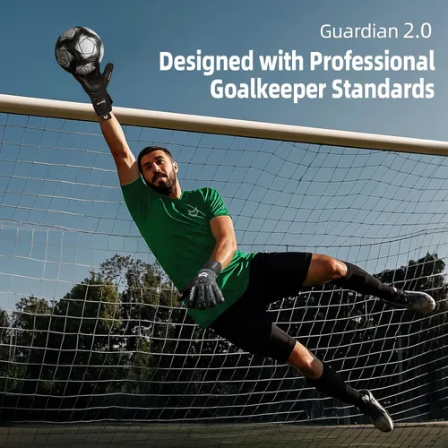 Miniatura 2 de WVVOU Guantes de portero de fútbol para adultos y jóvenes, guantes de portero de alto rendimiento con 5 protectores de dedos desmontables, guantes