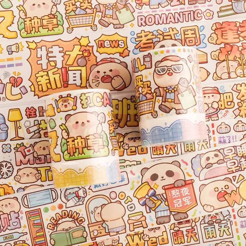 Miniatura 16 de Alideco - Cintas adhesivas decorativas pequeñas de mochi washi, ideales para suministros de diario, manualidades, álbum de recortes, bricolaje