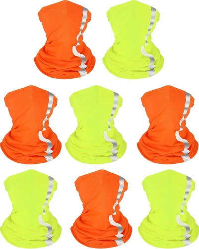 Miniatura 8 de SATINIOR 8 polainas para el cuello, reflectante, refrescante, protección UV, bandana de neón, máscara facial transpirable para hombres y mujeres