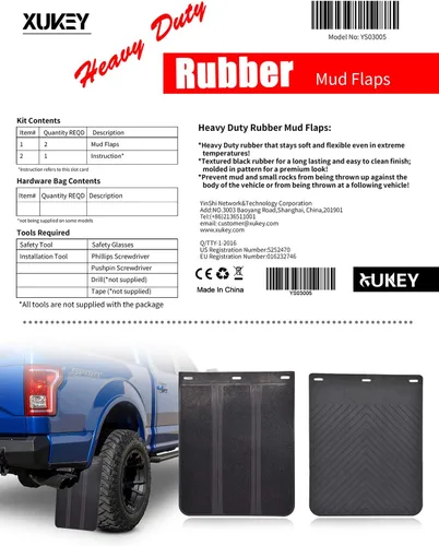 Miniatura 4 de 2 piezas/Set protectores universales de goma resistente para coche, camioneta, SUV, furgonetas, minivans, camiones ligeros, caravanas, SUV, camiones