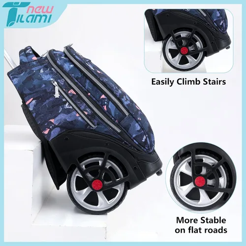 Miniatura 117 de NEW TILAMI Mochila con ruedas de 19 pulgadas con bolsa de almuerzo para niñas y niños, mochila para laptop con ruedas, bolsa de mano duradera