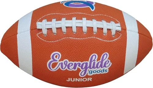 EverGlide - Fútbol americano hecho a mano, piel sintética, tamaño completo y junior, pelota de grano de litchi duradera con cordones de agarre,