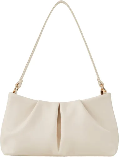 Miniatura 14 de Bolso de noche de piel sintética, bolso de mano fruncido para mujer, con correas de hombro dobles desmontables, bolso cruzado