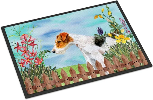 Miniatura 75 de Caroline's Treasures CK1311MAT Cavalier Spaniel Poinsettas - Felpudo de 18 x 27 pulgadas, tapete para puerta delantera, interior y exterior