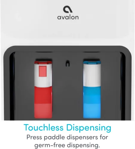 Miniatura 10 de Avalon despachador/refrigerador de agua con carga superior – Agua fría y caliente, con seguridad para niños, diseño innovador. Capacidad