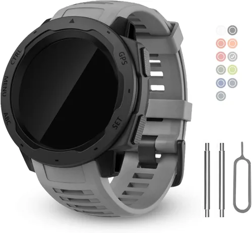 Miniatura 15 de Correa de repuesto para reloj Garmin Instinct, correa de silicona suave compatible con Garmin Instinct 2/Solar/Tactical