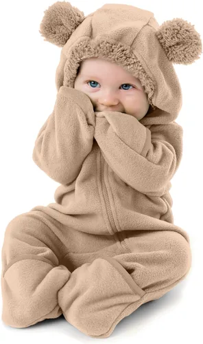 Miniatura 19 de Enterizo de vellón para bebé, rómper de una sola pieza con capucha para niños, ropa para exteriores, chaqueta infantil