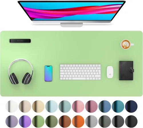 Miniatura 168 de Aothia - Protector de escritorio de cuero sintético, base para mouse, superficie antideslizante e impermeable para escribir y para laptop
