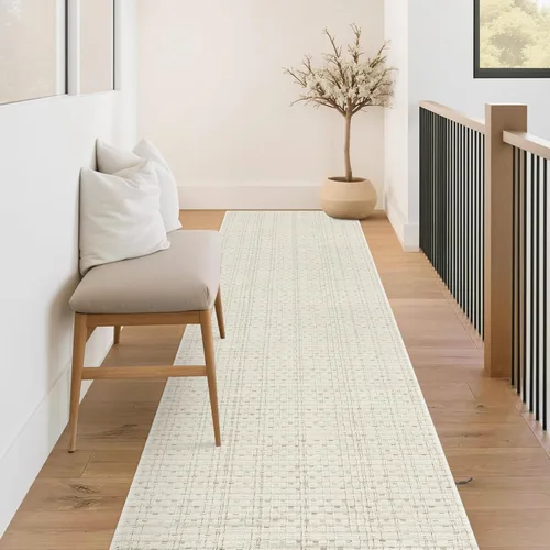 Miniatura 11 de Alfombra de baño estilo bohemio, 2 x 3 pies, alfombra de algodón tejida a mano para entrada, reversible, lavable, alfombra estilo granja, color Negro