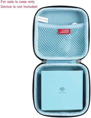 Miniatura 2 de Hermitshell Funda de viaje para impresora de bolsillo Phomemo M02 / Phomemo M02 Pro/Phomemo M02S (negro exterior + interior azul claro)