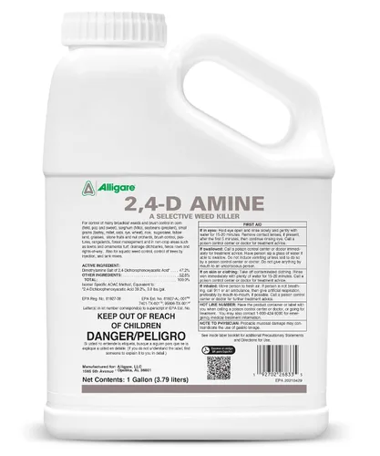 ALLIGARE Concentrado de amina 2,4-D herbicida posemergente para controlar la trenza de cerdo, cardo y más, 46.8% de ingrediente activo, para césped,