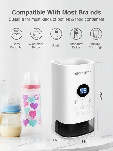 Miniatura 8 de MOMYEASY Calentador de biberones, calentador de biberones rápido para todos los biberones, calentador de leche con temporizador de visualización