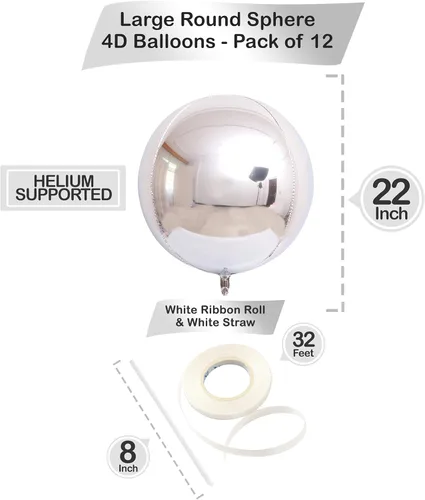 Miniatura 6 de KatchOn, Globos grandes de Mylar plateados, 22 pulgadas, paquete de 24 unidades, globos metálicos morados para fiesta de galaxia, globos esféricos
