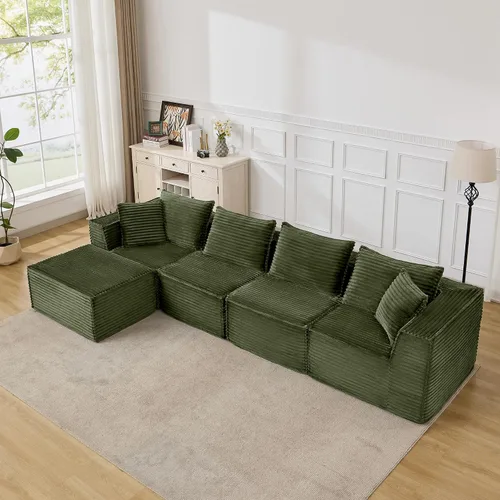 Miniatura 13 de Sofá modular modular de 107 pulgadas, moderno sofá seccional Cloud con asiento profundo, sofá deshuesado en forma de L con diván para sala de estar