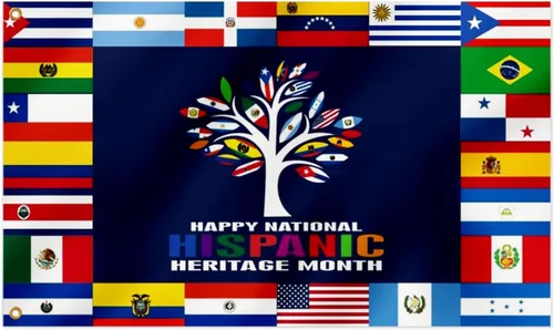 Bandera de árbol de 22 países hispanos hispanos con los 22 países, patrimonio nacional hispano, bandera de 2 x 3 pies, doble impresa, divertida