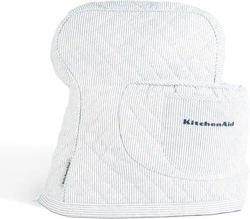 Miniatura 9 de KITCHENAID Funda Ajustada para Batidora de Pie con Cabezal Inclinable Sólida con Bolsillo de Almacenamiento, Acolchada 100% Algodón, Negro Mate